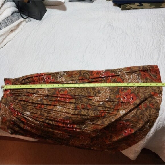 Dimanche (New York) - Vintage Brown & Red Floral Midi Skirt - Picture 6 of 6